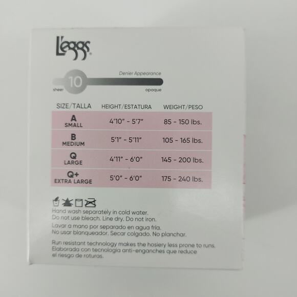 Leggs Jet Black Q Silken Mist Ultra Sheer Legs Control Top 6 Pairs Tights - Picture 5 of 8